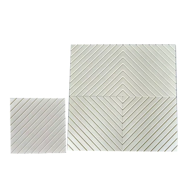 Beige V-cut PET-vilt akoestisch paneel